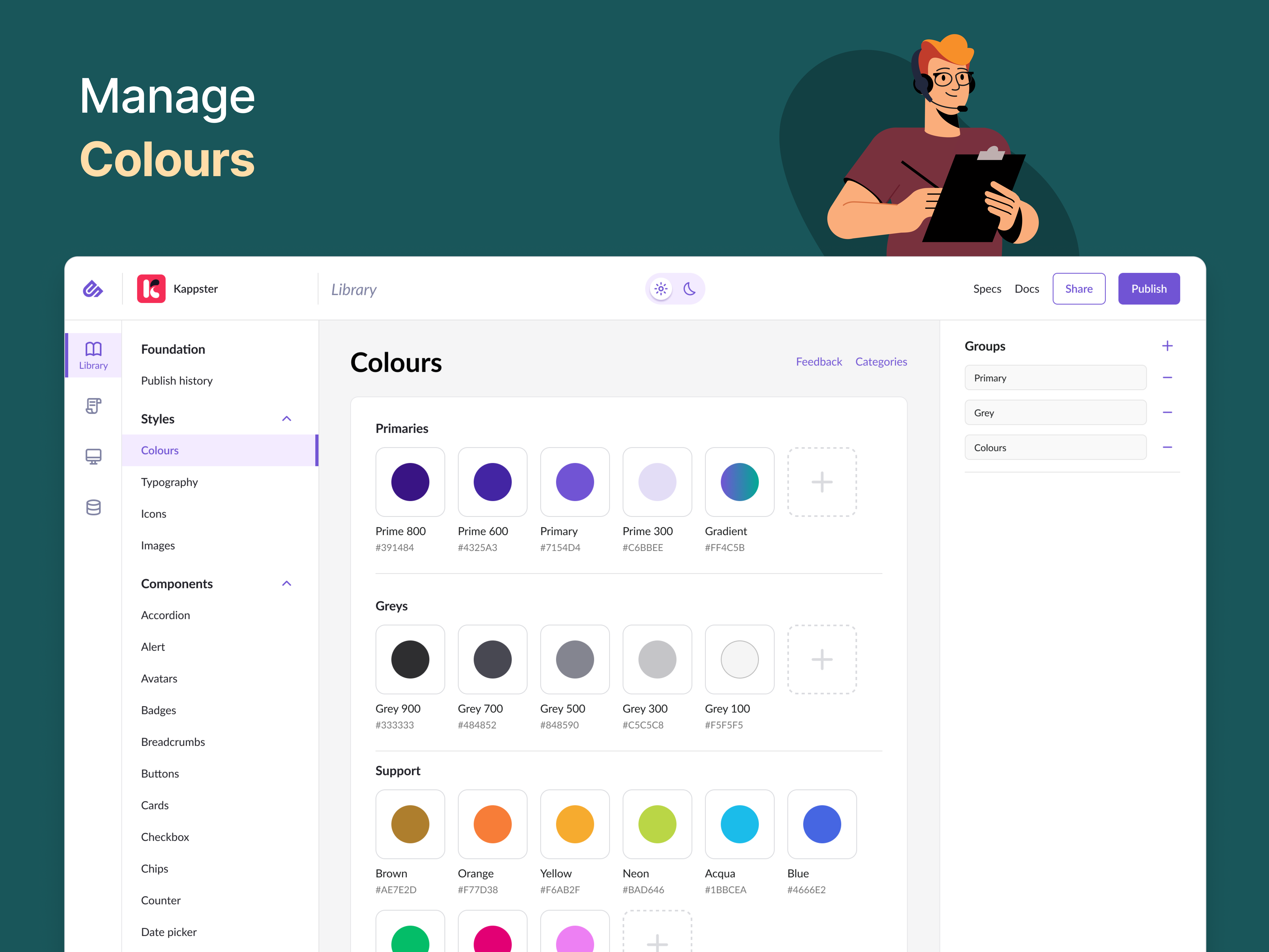 Manage colours image — Manage colours image